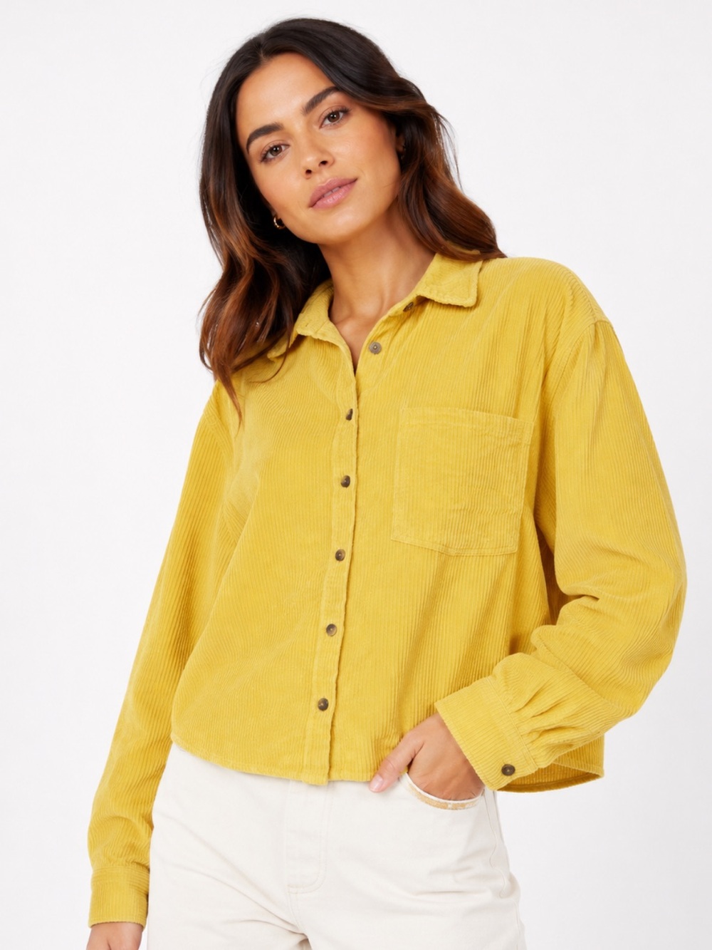 Forever 21 ($45) Oversized Cotton Corduroy Cropped Shacket - PTP 24